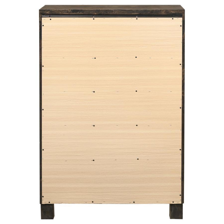 Woodmont - 5 - Drawer Bedroom Chest - Rustic Golden Brown Accent Chest modern furniture Contempo Furniture