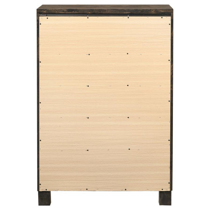 Woodmont - 5 - Drawer Bedroom Chest - Rustic Golden Brown Accent Chest modern furniture Contempo Furniture