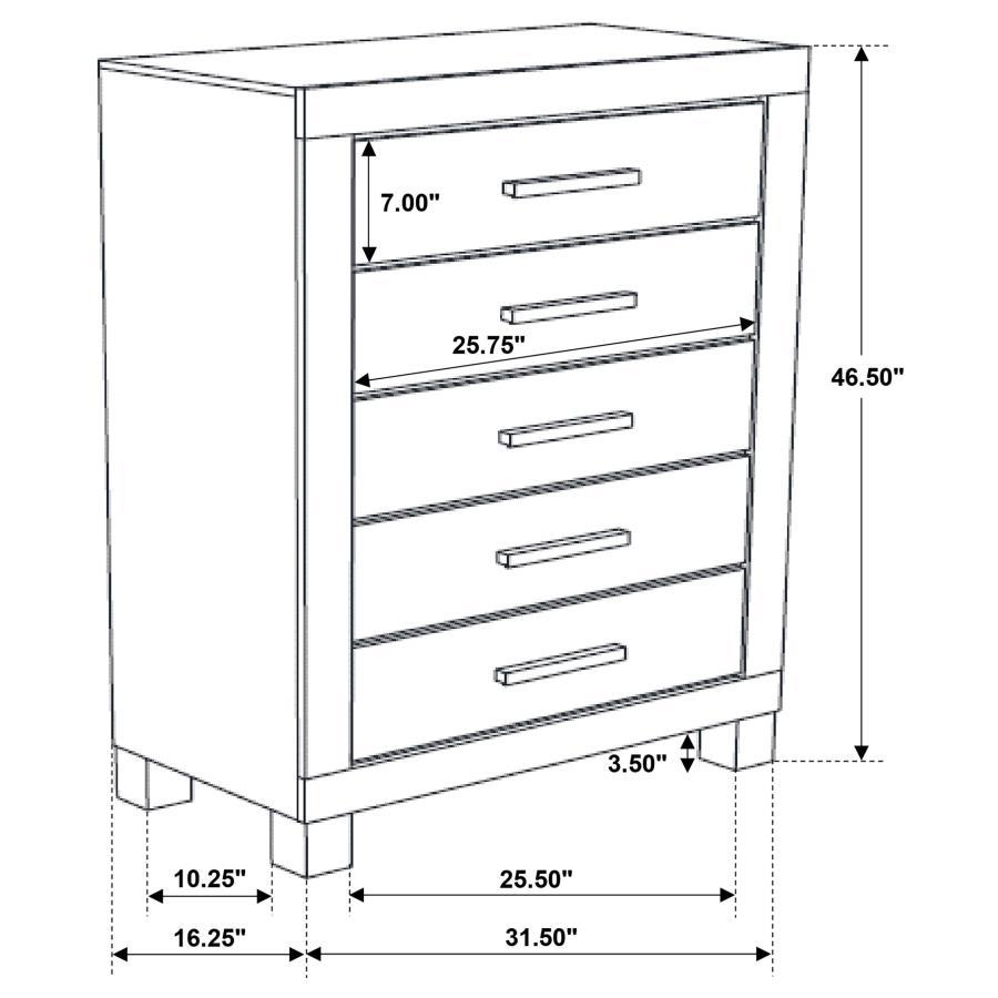 Woodmont - 5 - Drawer Bedroom Chest - Rustic Golden Brown Accent Chest modern furniture Contempo Furniture