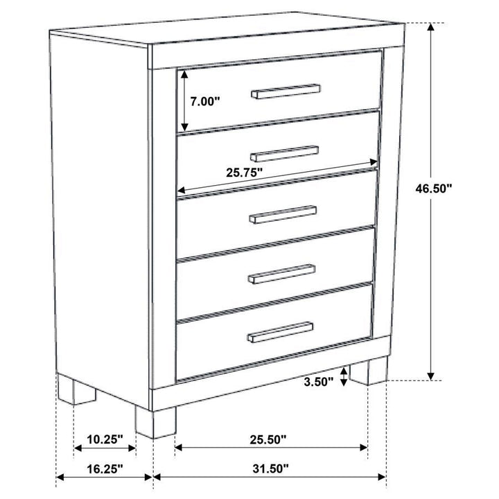 Woodmont - 5 - Drawer Bedroom Chest - Rustic Golden Brown Accent Chest modern furniture Contempo Furniture