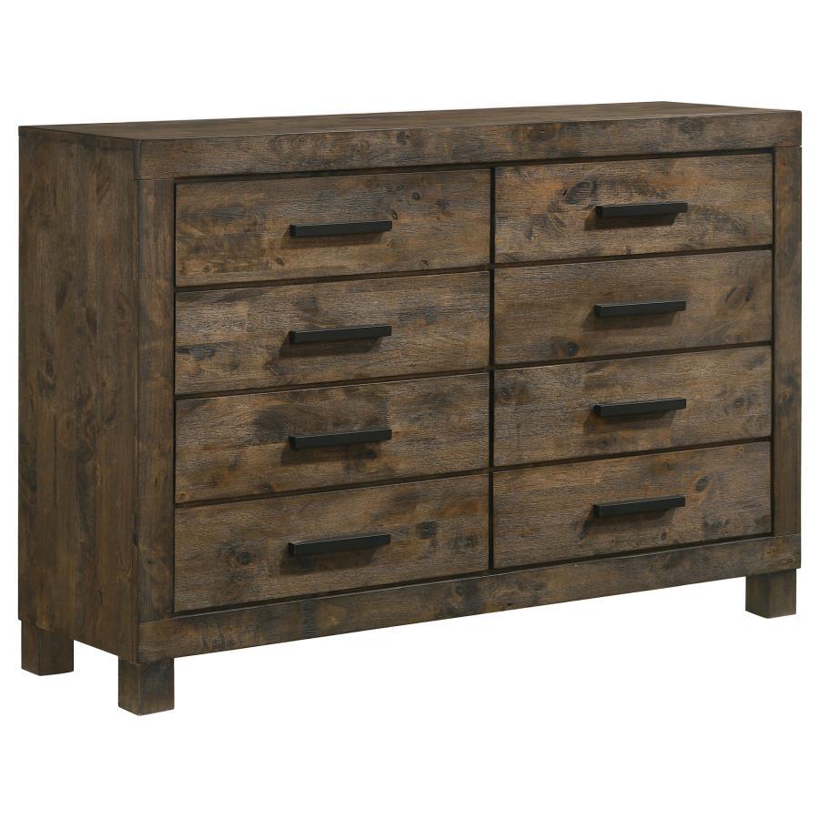 Woodmont - 8 - Drawer Dresser - Rustic Golden Brown Dressers modern furniture Contempo Furniture