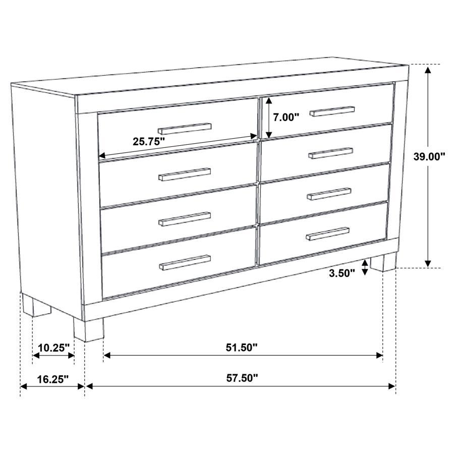 Woodmont - 8 - Drawer Dresser - Rustic Golden Brown Dressers modern furniture Contempo Furniture