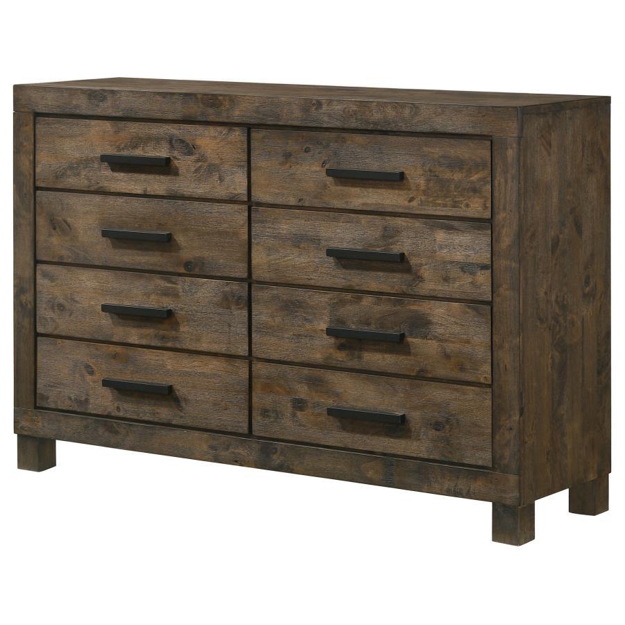 Woodmont - 8 - Drawer Dresser - Rustic Golden Brown Dressers modern furniture Contempo Furniture