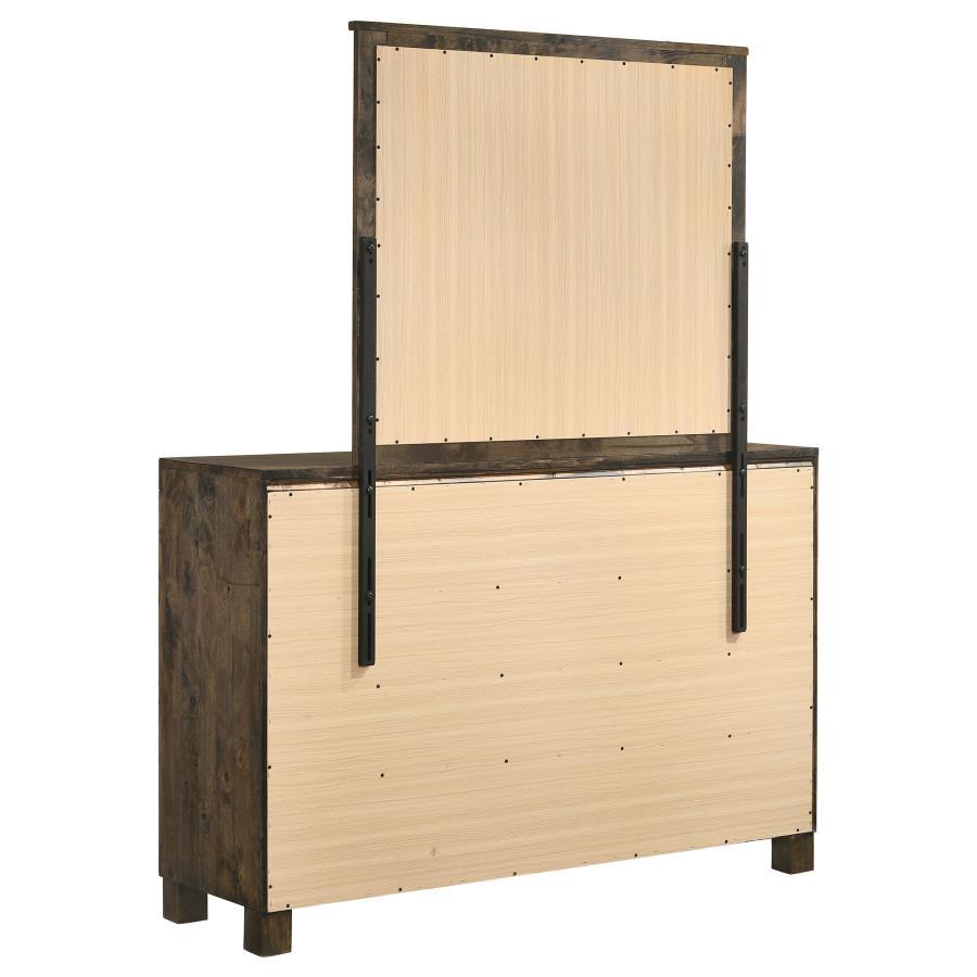 Woodmont - 8 - Drawer Dresser With Mirror - Rustic Golden Brown Dresser & Mirror modern furniture Contempo Furniture