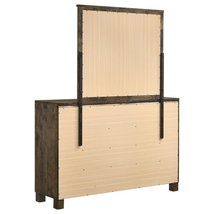 Woodmont - 8 - Drawer Dresser With Mirror - Rustic Golden Brown Dresser &amp; Mirror modern furniture Contempo Furniture
