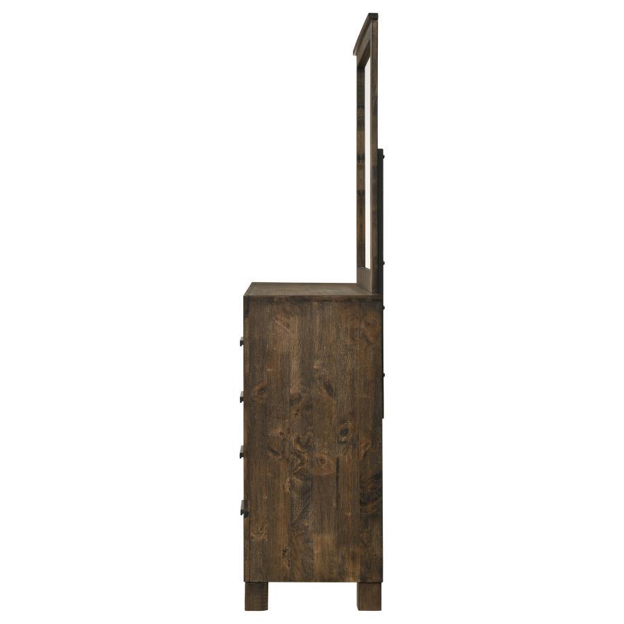 Woodmont - 8 - Drawer Dresser With Mirror - Rustic Golden Brown Dresser & Mirror modern furniture Contempo Furniture