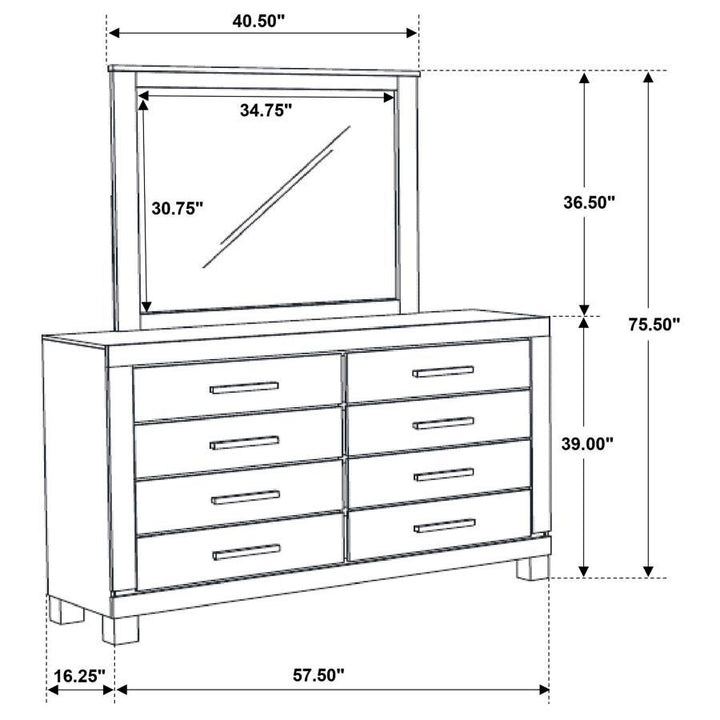 Woodmont - 8 - Drawer Dresser With Mirror - Rustic Golden Brown Dresser &amp; Mirror modern furniture Contempo Furniture
