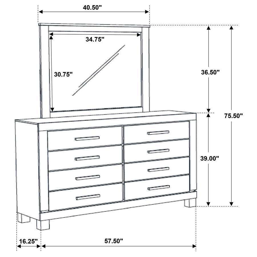 Woodmont - 8 - Drawer Dresser With Mirror - Rustic Golden Brown Dresser & Mirror modern furniture Contempo Furniture