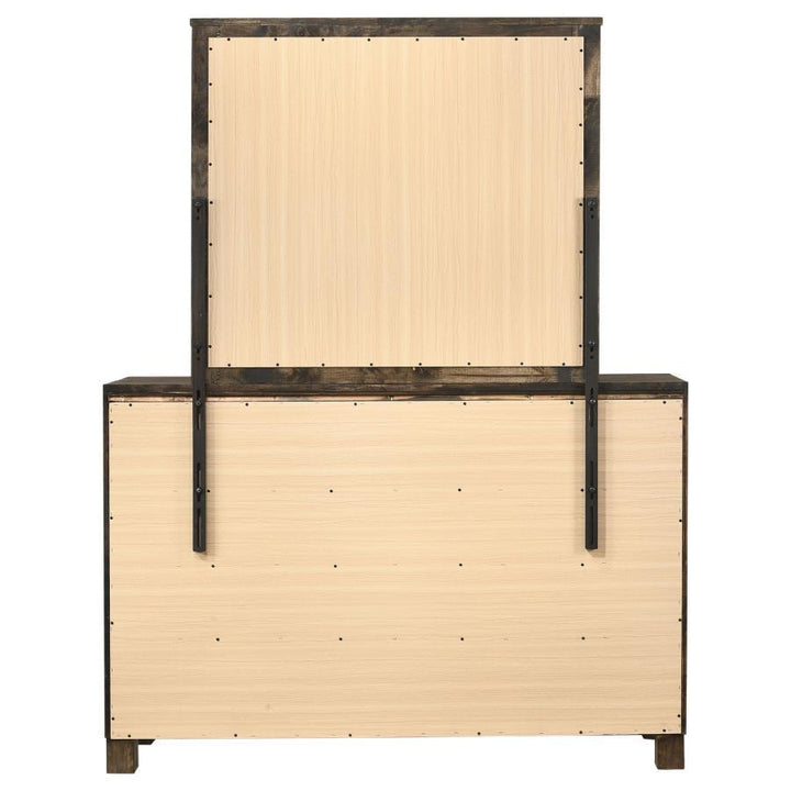 Woodmont - 8 - Drawer Dresser With Mirror - Rustic Golden Brown Dresser &amp; Mirror modern furniture Contempo Furniture