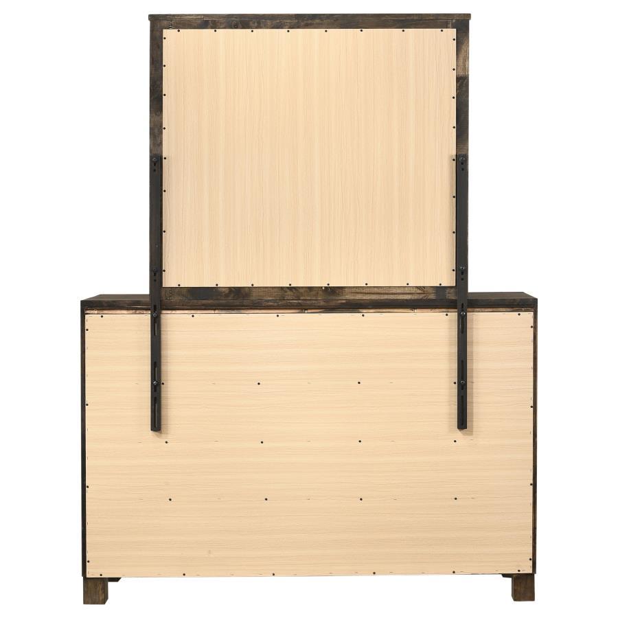 Woodmont - 8 - Drawer Dresser With Mirror - Rustic Golden Brown Dresser & Mirror modern furniture Contempo Furniture
