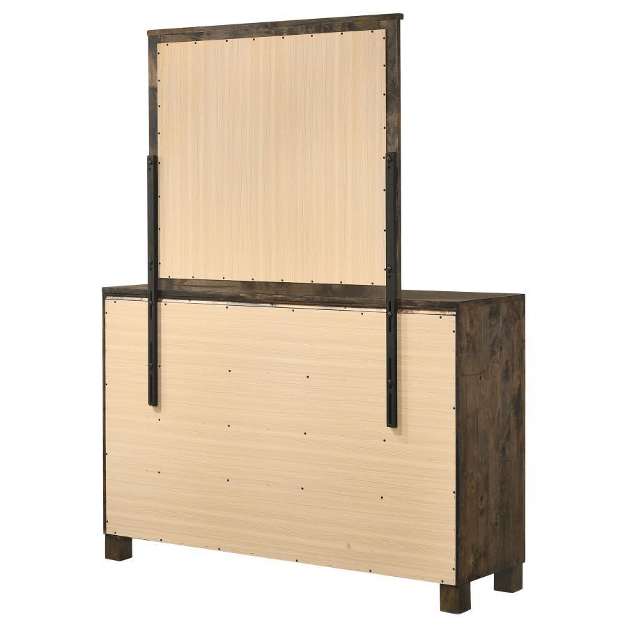 Woodmont - 8 - Drawer Dresser With Mirror - Rustic Golden Brown Dresser & Mirror modern furniture Contempo Furniture
