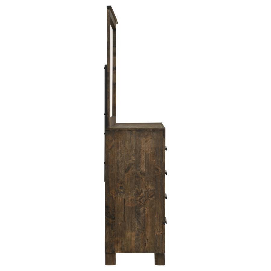 Woodmont - 8 - Drawer Dresser With Mirror - Rustic Golden Brown Dresser & Mirror modern furniture Contempo Furniture