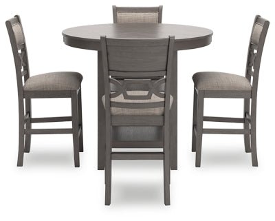 Wrenning Counter Height Dining Table and 4 Barstools (Set of 5) - Gray 5 Piece Dining Room Set modern furniture Contempo Furniture