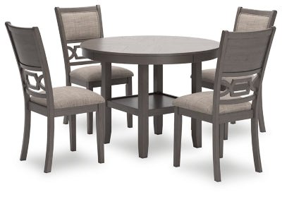 Wrenning Dining Table and 4 Chairs (Set of 5) - Gray 5 Piece Dining Room Set modern furniture Contempo Furniture