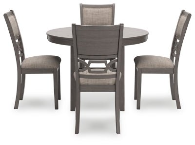 Wrenning Dining Table and 4 Chairs (Set of 5) - Gray 5 Piece Dining Room Set modern furniture Contempo Furniture