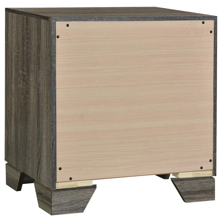 Wright - 2 - Drawer Nightstand Bedside Table - Brown Oak Accent Nightstand modern furniture Contempo Furniture