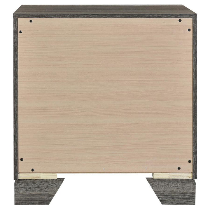Wright - 2 - Drawer Nightstand Bedside Table - Brown Oak Accent Nightstand modern furniture Contempo Furniture