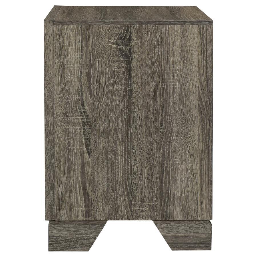 Wright - 2 - Drawer Nightstand Bedside Table - Brown Oak Accent Nightstand modern furniture Contempo Furniture