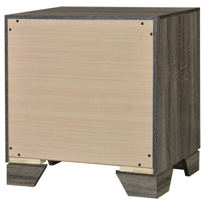 Wright - 2 - Drawer Nightstand Bedside Table - Brown Oak Accent Nightstand modern furniture Contempo Furniture