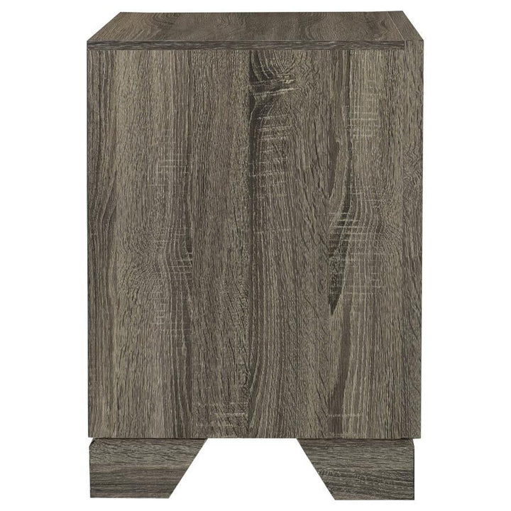 Wright - 2 - Drawer Nightstand Bedside Table - Brown Oak Accent Nightstand modern furniture Contempo Furniture
