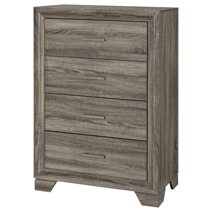 Wright - 4 - Drawer Chest Of Drawers - Brown Oak Accent Chest modern furniture Contempo Furniture