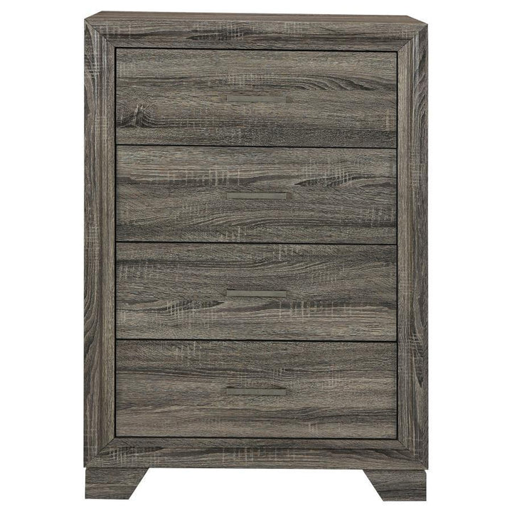Wright - 4 - Drawer Chest Of Drawers - Brown Oak Accent Chest modern furniture Contempo Furniture
