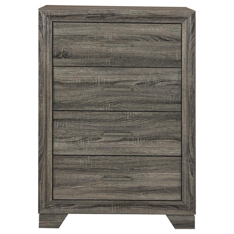 Wright - 4 - Drawer Chest Of Drawers - Brown Oak Accent Chest modern furniture Contempo Furniture
