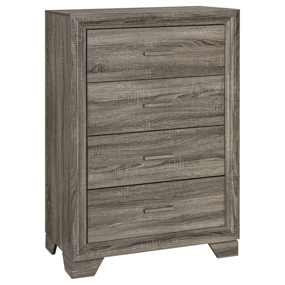 Wright - 4 - Drawer Chest Of Drawers - Brown Oak Accent Chest modern furniture Contempo Furniture