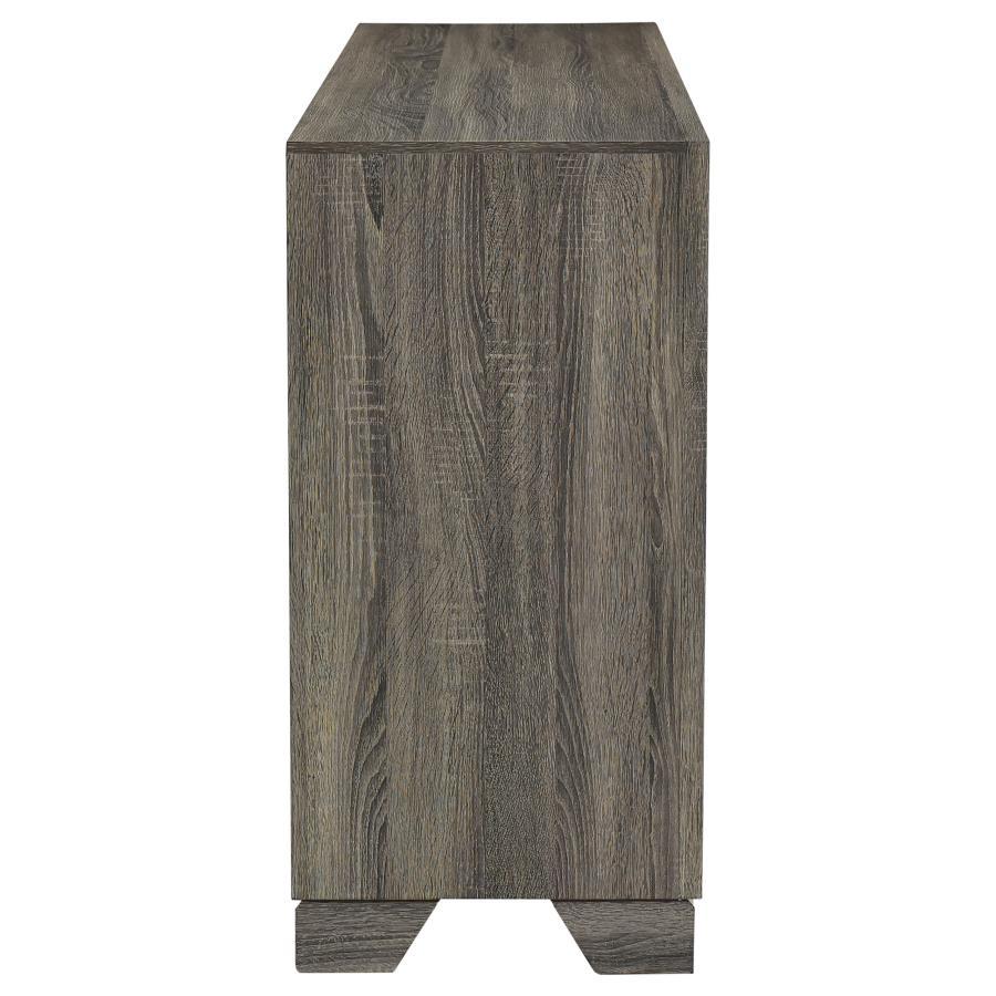 Wright - 6 - Drawer Dresser Cabinet - Brown Oak Dressers modern furniture Contempo Furniture