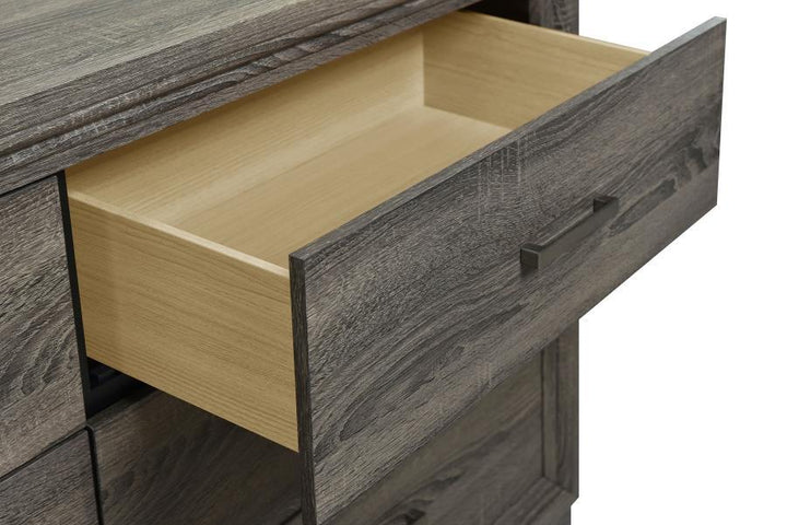 Wright - 6 - Drawer Dresser Cabinet - Brown Oak Dressers modern furniture Contempo Furniture
