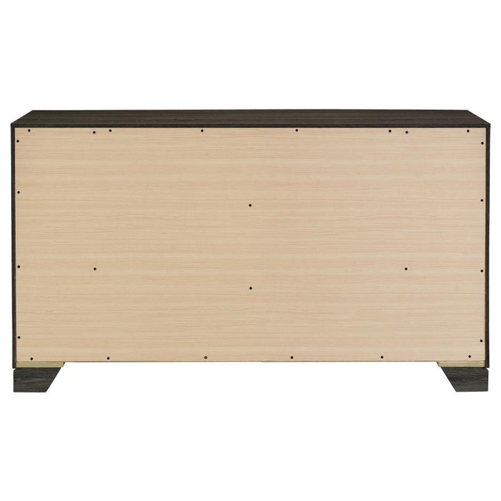Wright - 6 - Drawer Dresser Cabinet - Brown Oak Dressers modern furniture Contempo Furniture