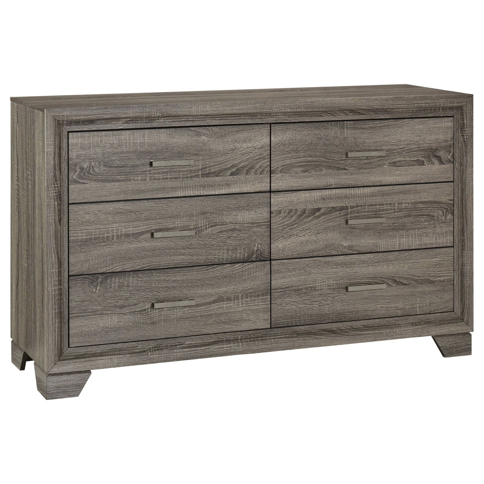 Wright - 6 - Drawer Dresser Cabinet - Brown Oak Dressers modern furniture Contempo Furniture