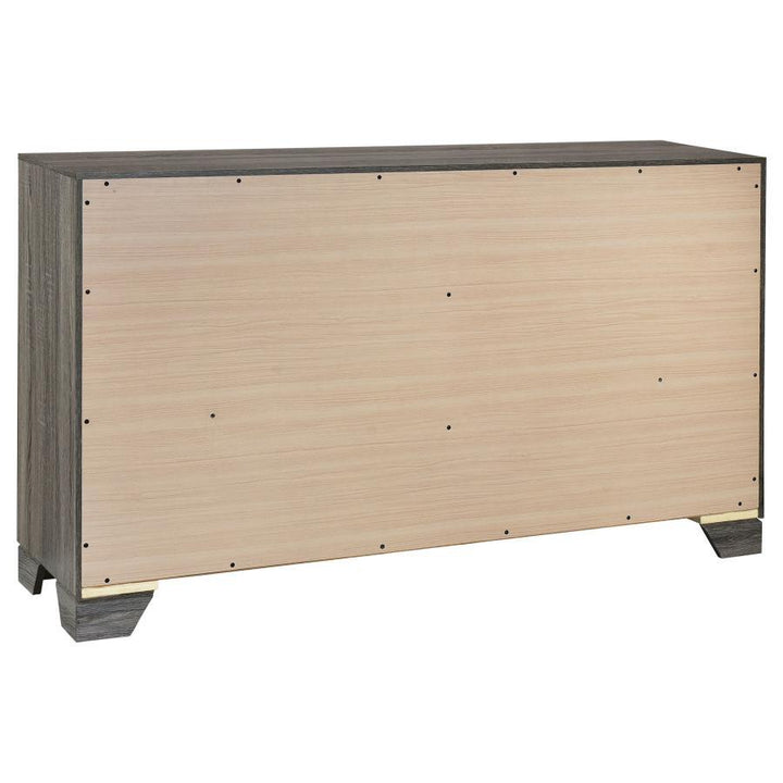 Wright - 6 - Drawer Dresser Cabinet - Brown Oak Dressers modern furniture Contempo Furniture