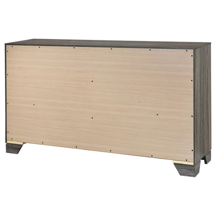 Wright - 6 - Drawer Dresser Cabinet - Brown Oak Dressers modern furniture Contempo Furniture