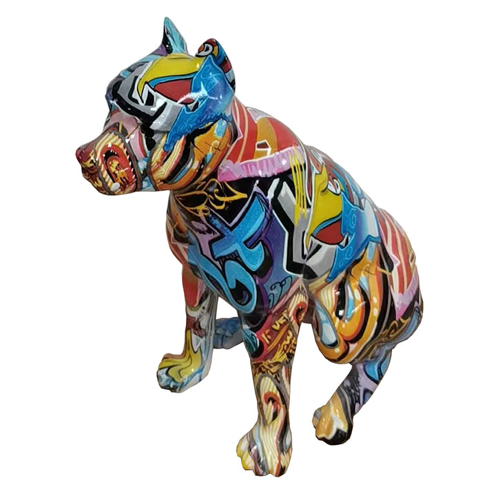 Graffiti Dog Modern Multi-Color Sculpture