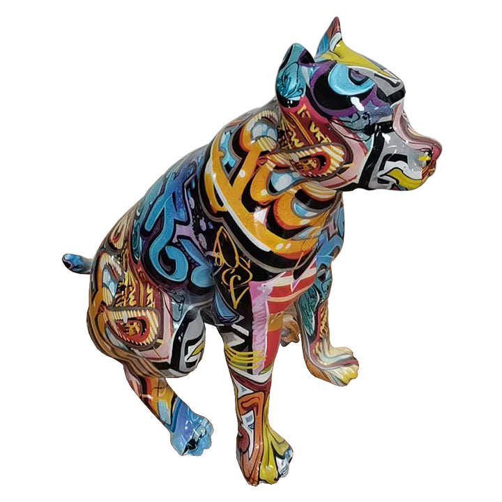 Graffiti Dog Modern Multi-Color Sculpture