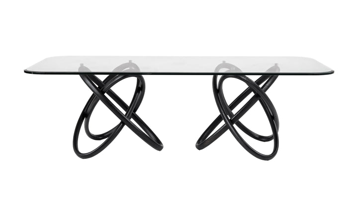 Mason Modern Glass & Black Ash Dining Table