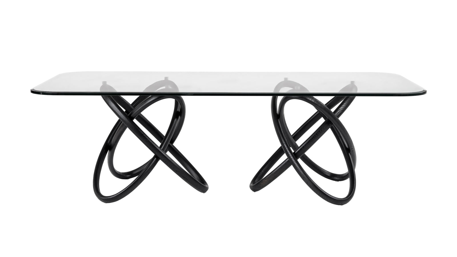 Mason Modern Glass  and  Black Ash Dining Table