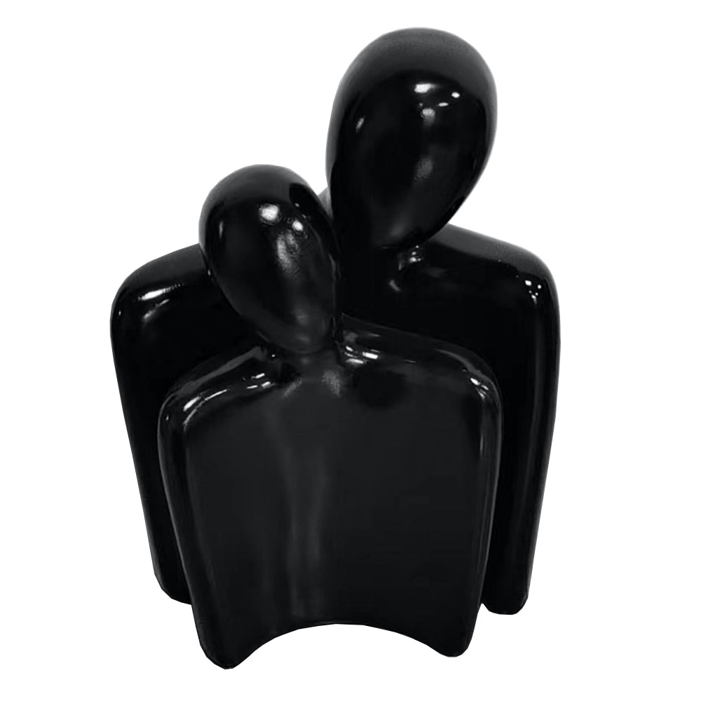 Two People Modern Black Sculpture