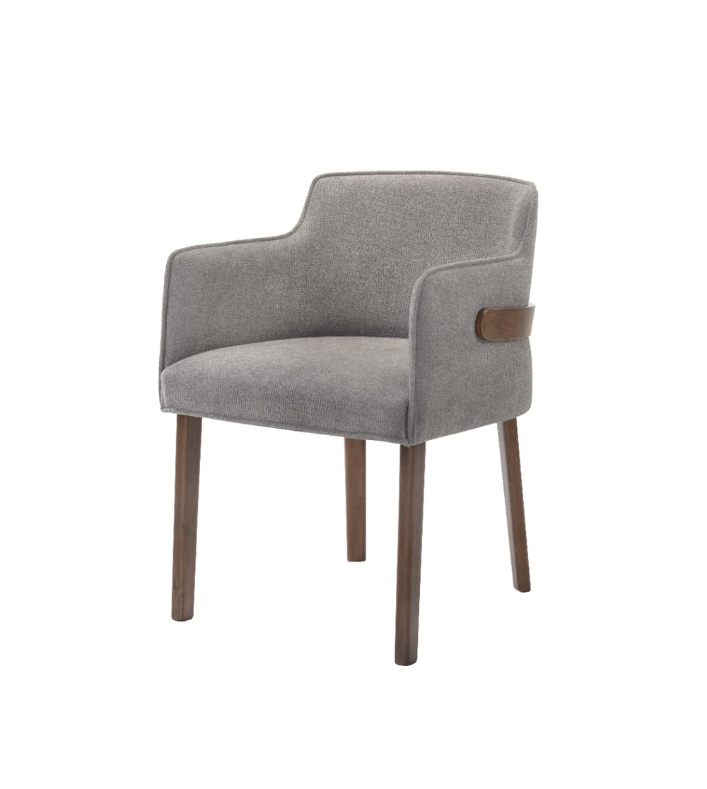 Castillo + Jordan - Modern Grey Fabric + Walnut 5-Piece Dining Set - View 6