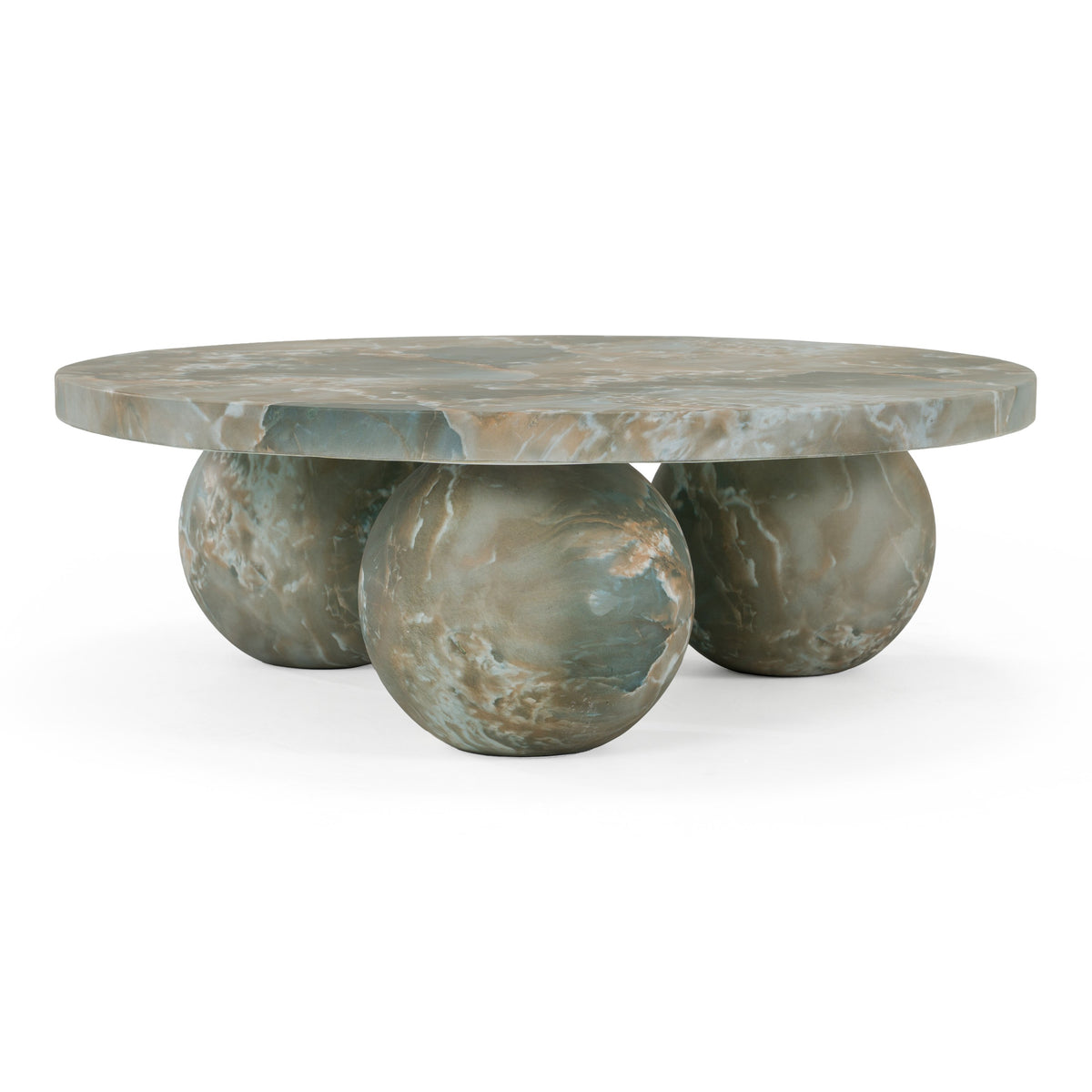 Wutai - Modern Faux Marble Concrete Round Coffee Table