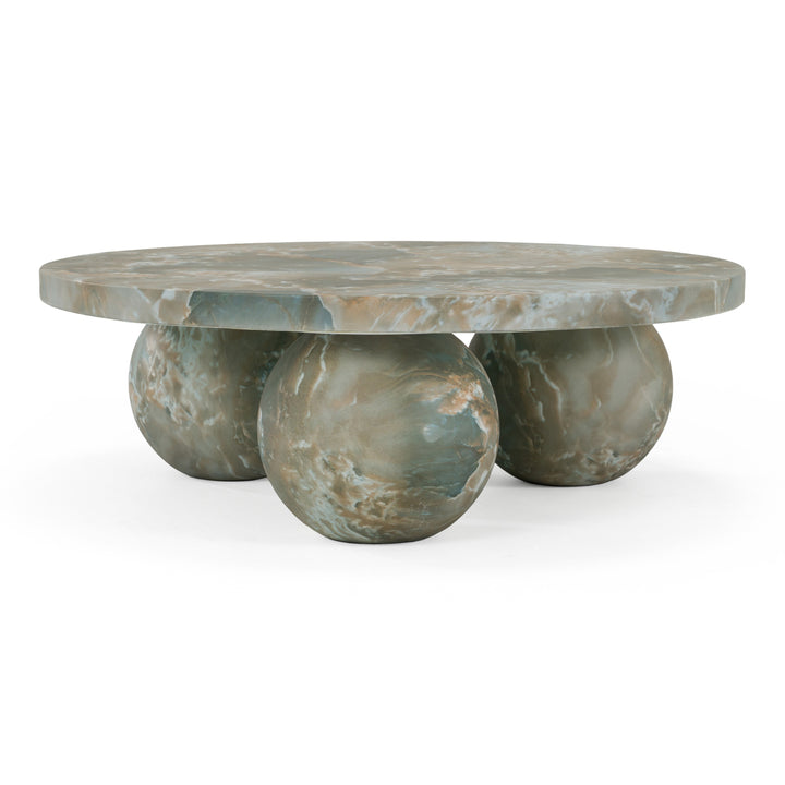 Wutai - Modern Faux Marble Concrete Round Coffee Table