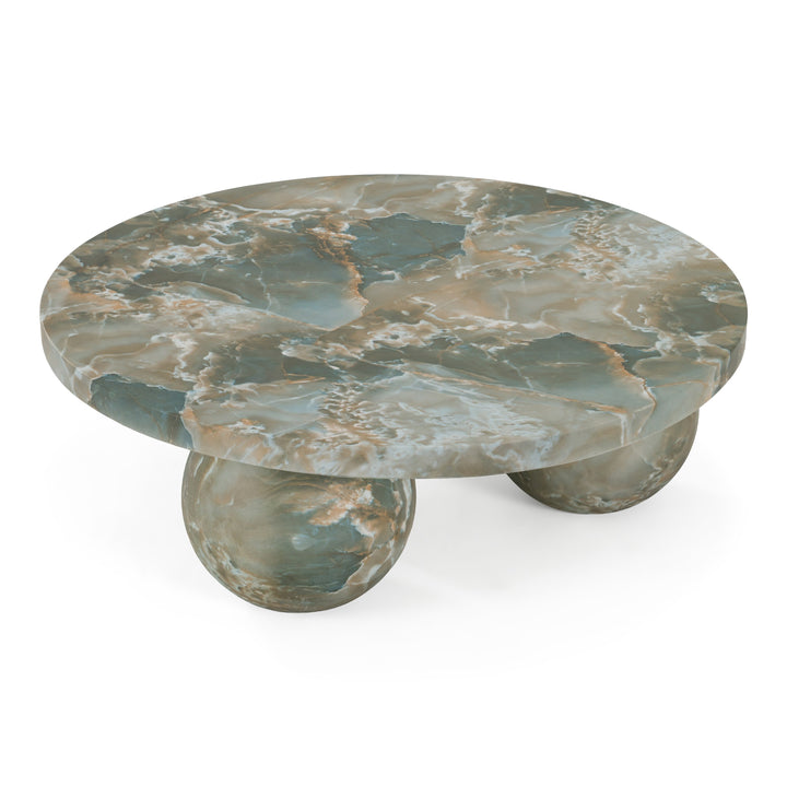 Wutai - Modern Faux Marble Concrete Round Coffee Table