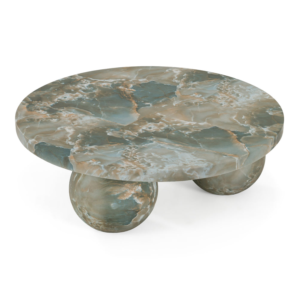 Wutai - Modern Faux Marble Concrete Round Coffee Table