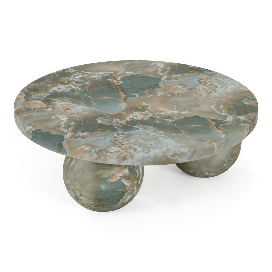 Wutai - Modern Faux Marble Concrete Round Coffee Table