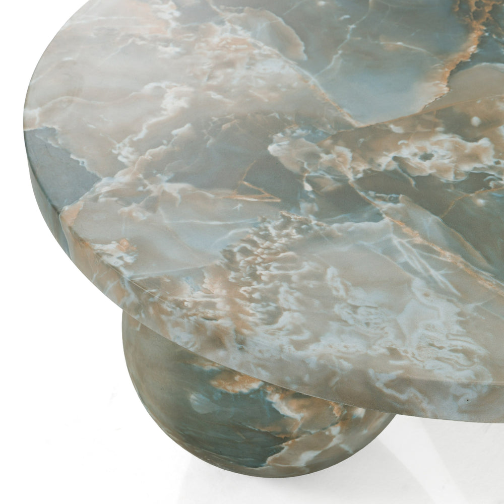 Wutai - Modern Faux Marble Concrete Round Coffee Table