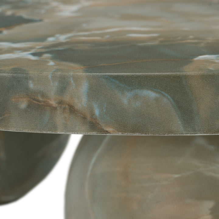 Wutai - Modern Faux Marble Concrete Round Coffee Table