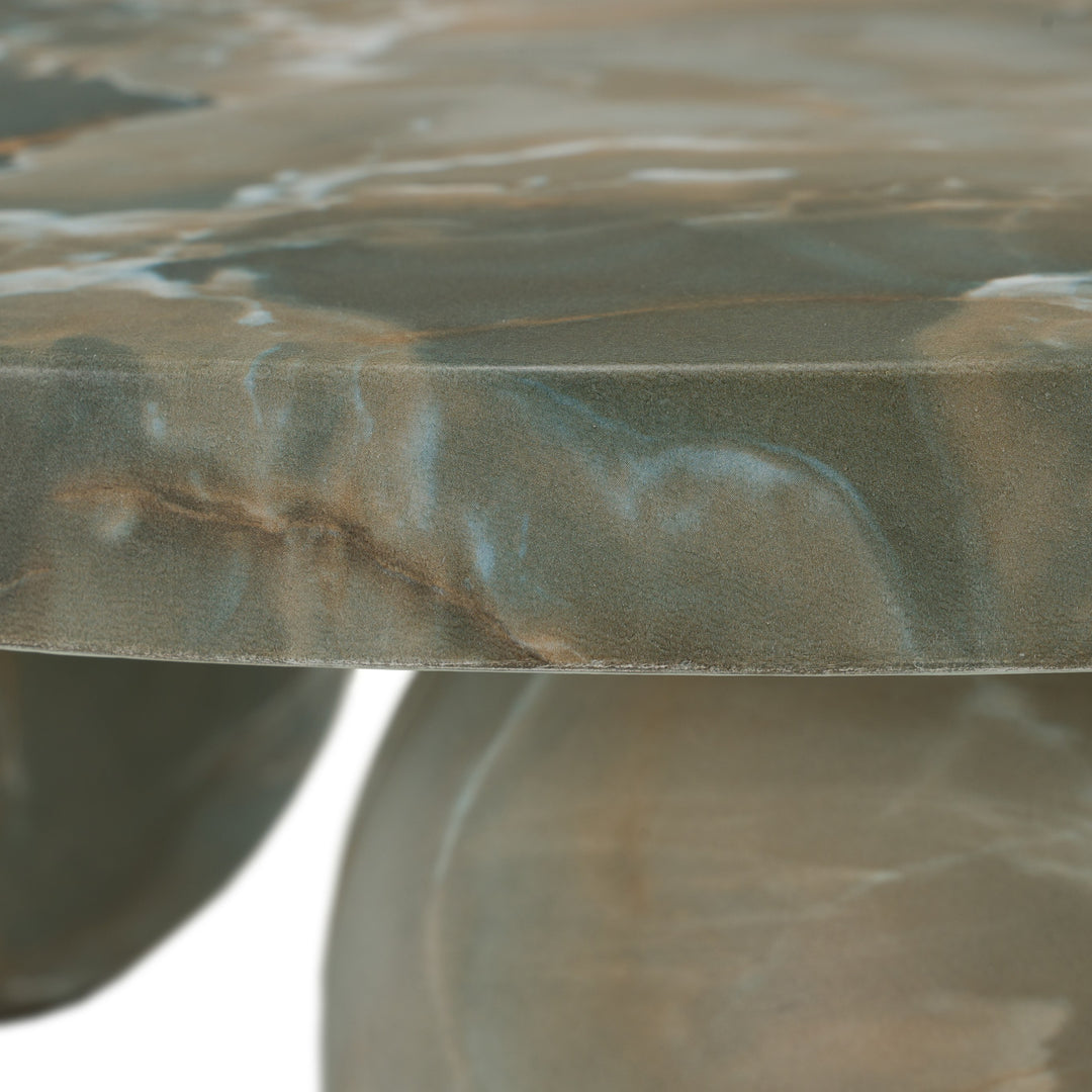 Wutai - Modern Faux Marble Concrete Round Coffee Table