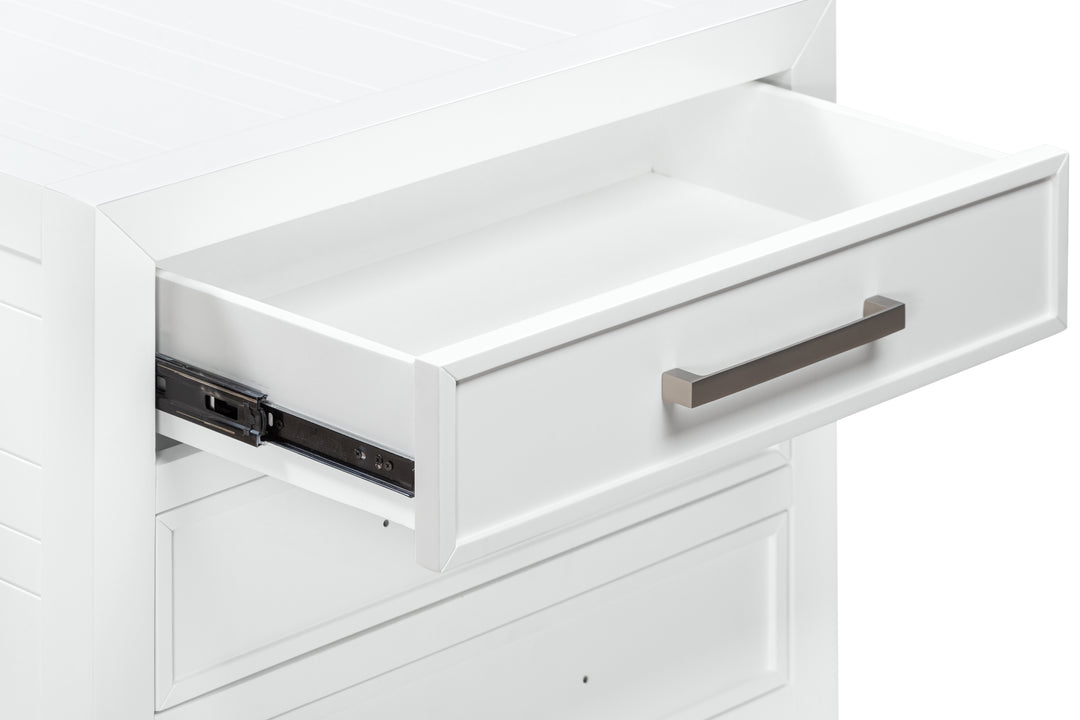 Modus Furniture Mgra81 Retreat Three Drawer Usb Charging Nightstand In Snowfall