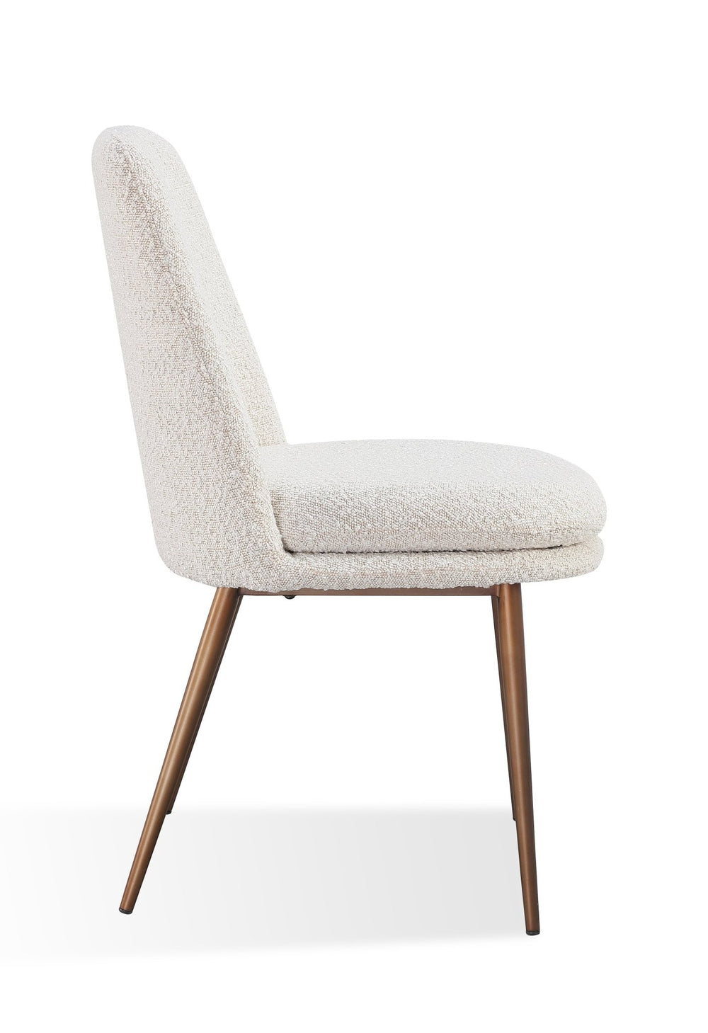 Wyatt Upholstered Dining Chair in Ricotta Boucle and Bronze Metal (Set of 2) Chair modern furniture Contempo Furniture